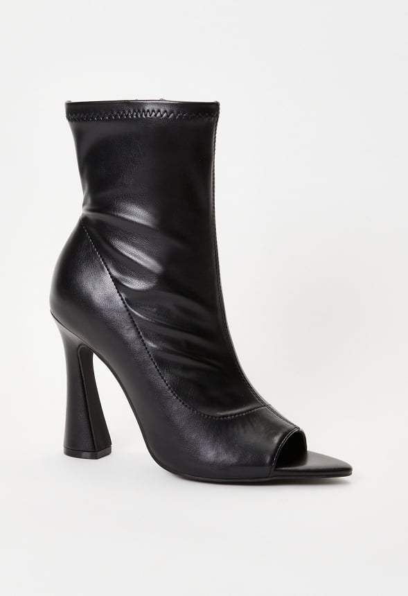 Malina Peep Toe Bootie Black
