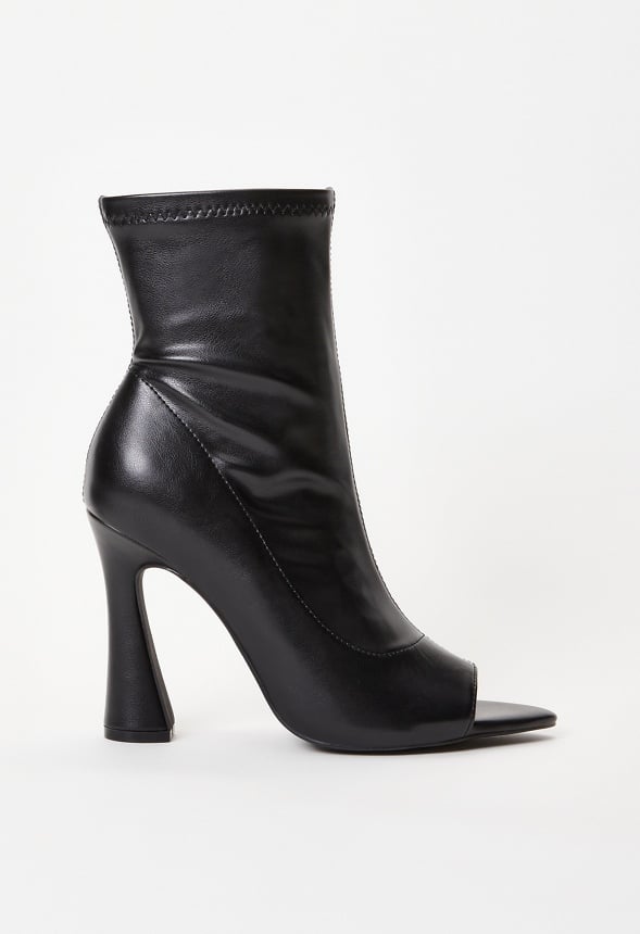 Malina Peep Toe Bootie Black