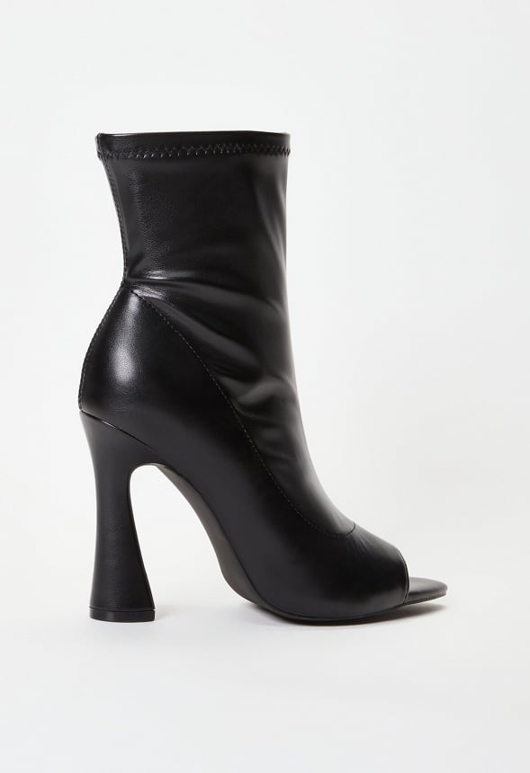 Malina Peep Toe Bootie Black