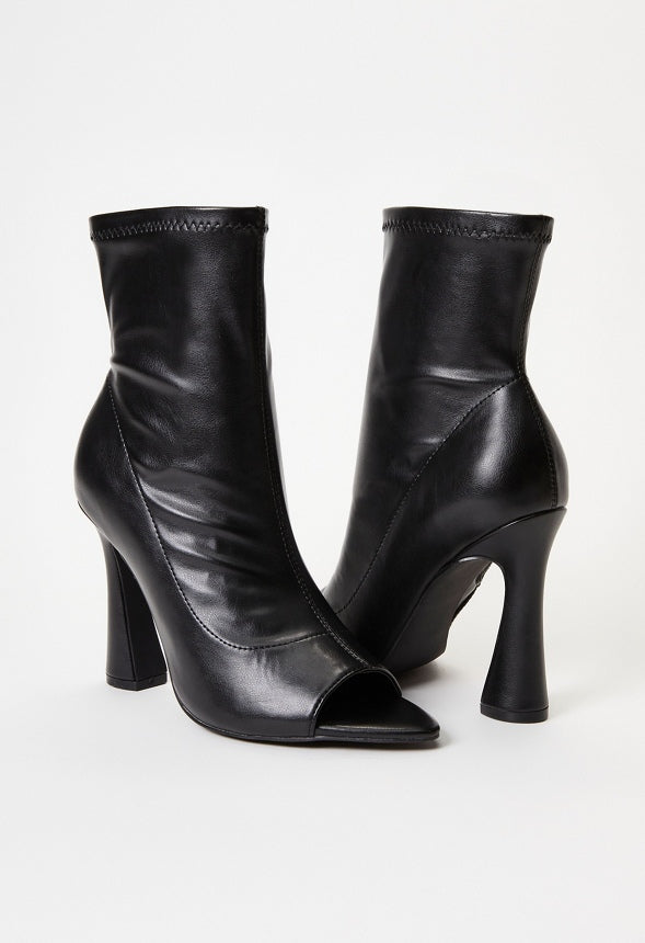 Malina Peep Toe Bootie Black