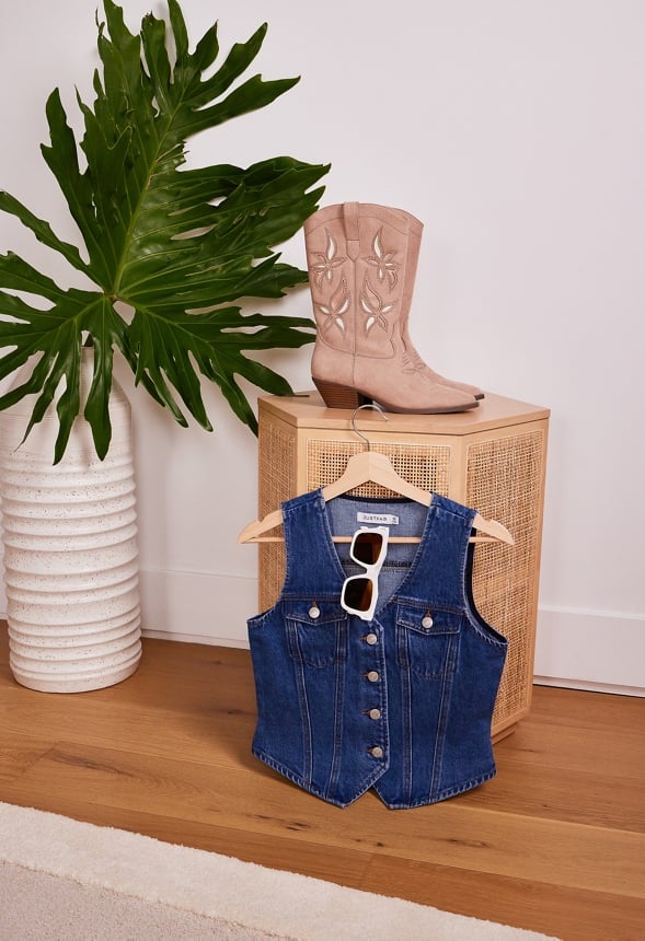 Josie Western Boot Warm Taupe Multi