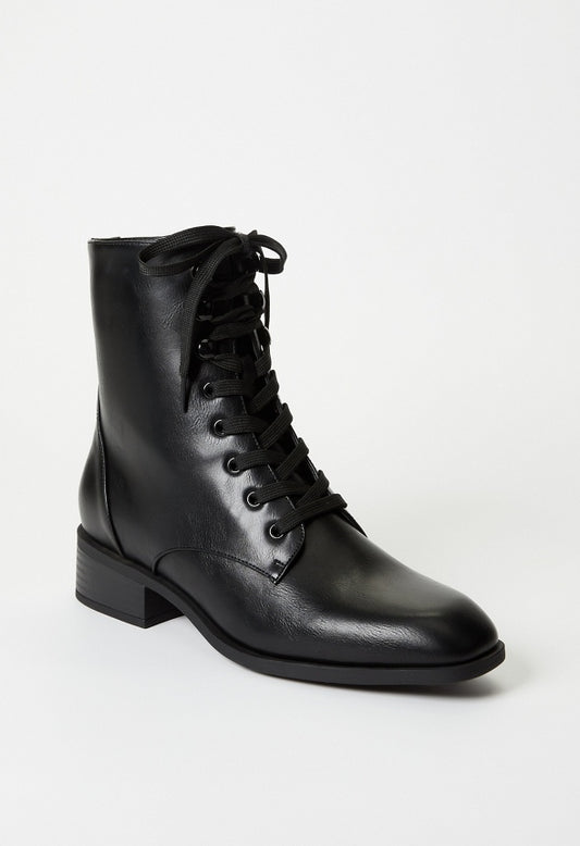 Aureile Lace Up Bootie Black