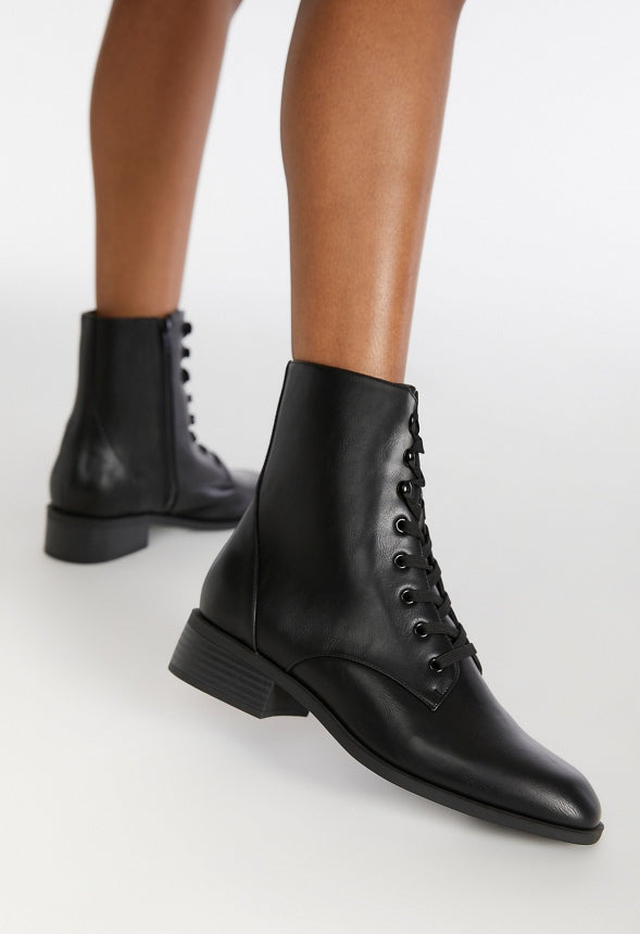 Aureile Lace Up Bootie Black