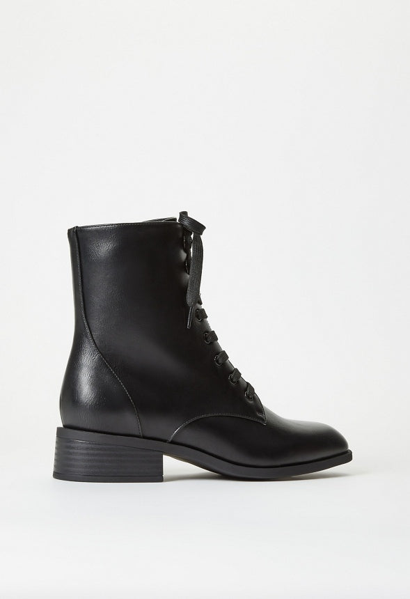Aureile Lace Up Bootie Black