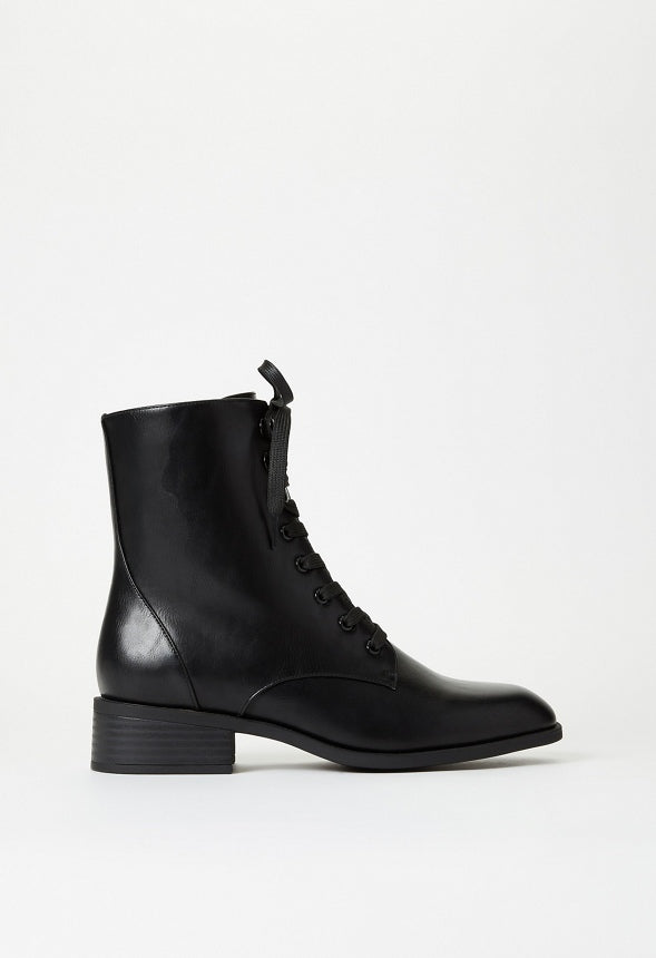 Aureile Lace Up Bootie Black
