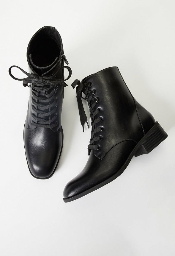 Aureile Lace Up Bootie Black
