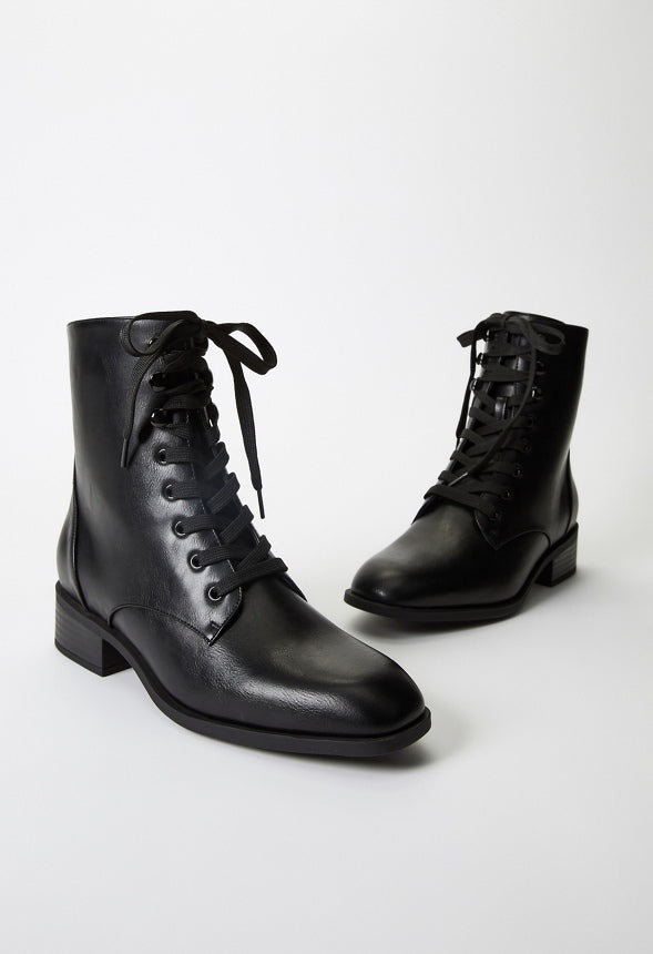 Aureile Lace Up Bootie Black