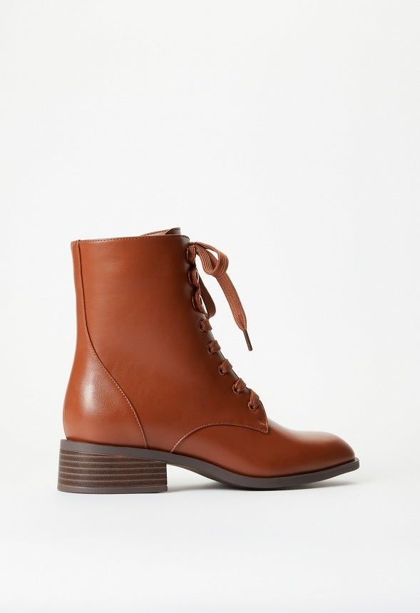 Aureile Lace Up Bootie Leather Brown