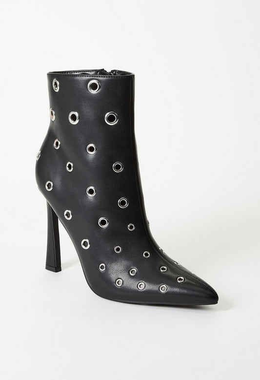 Rayven Stiletto Bootie Black/ Silver