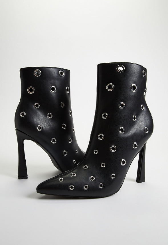 Rayven Stiletto Bootie Black/ Silver