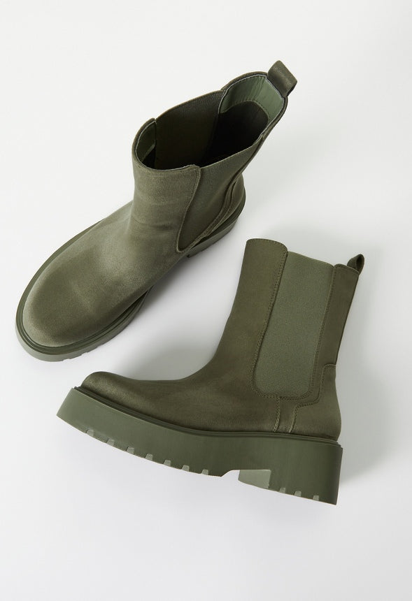 Saige Chelsea Bootie Deep Lichen Green