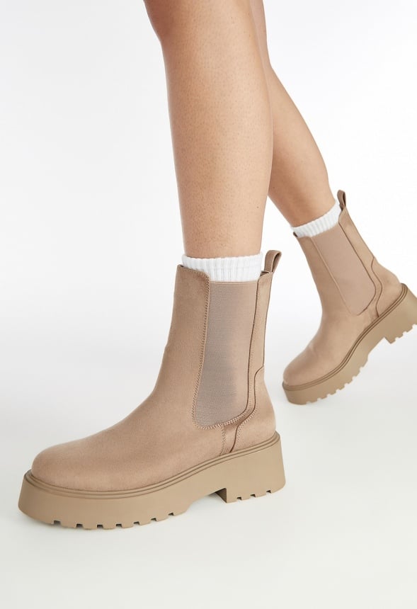Saige Chelsea Bootie Taupe