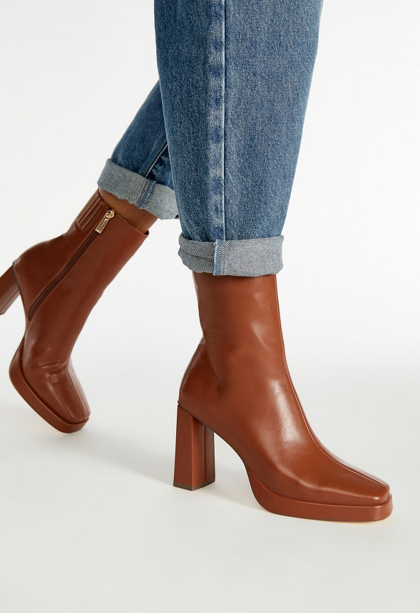Verity Ankle Boot Leather Brown