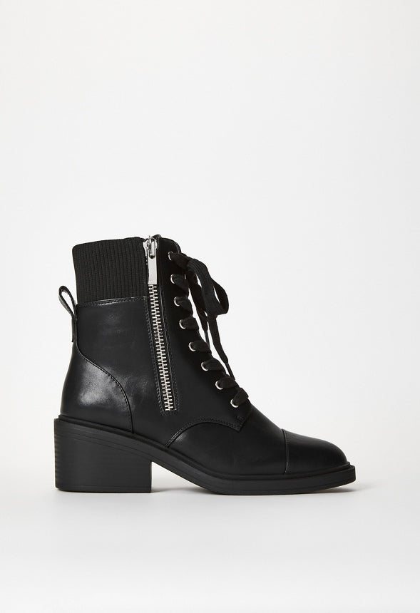 Leonie Block Heeled Bootie Black