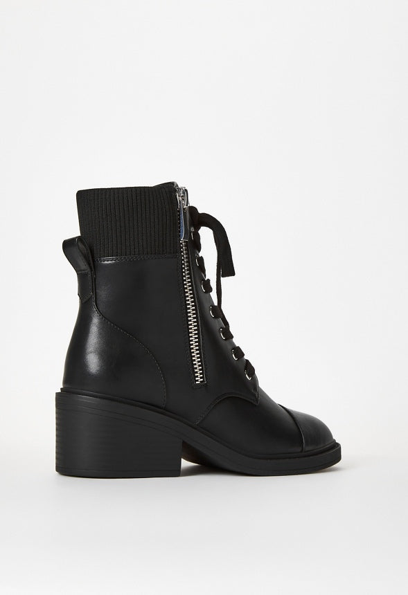 Leonie Block Heeled Bootie Black