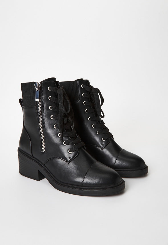 Leonie Block Heeled Bootie Black