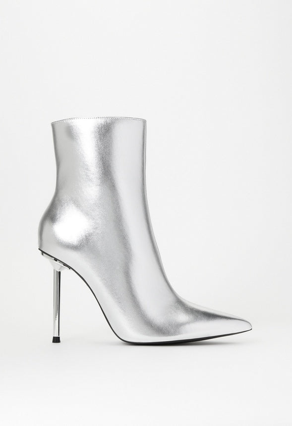 Priya Stiletto Bootie Silver