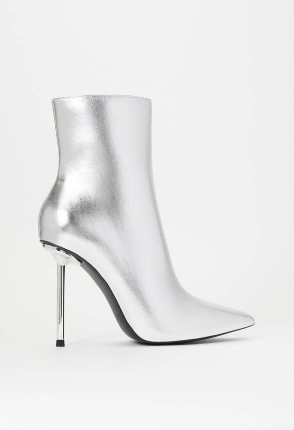 Priya Stiletto Bootie Silver