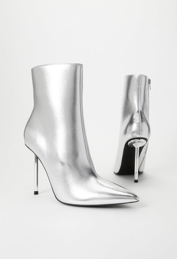Priya Stiletto Bootie Silver