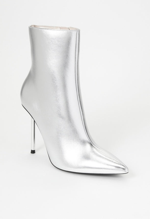 Priya Stiletto Bootie Silver