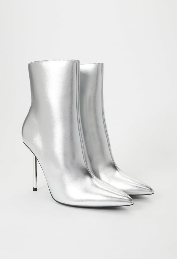 Priya Stiletto Bootie Silver