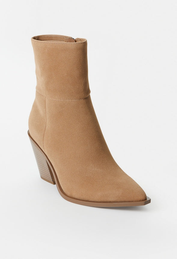 Peyton Block Heeled Bootie Sand