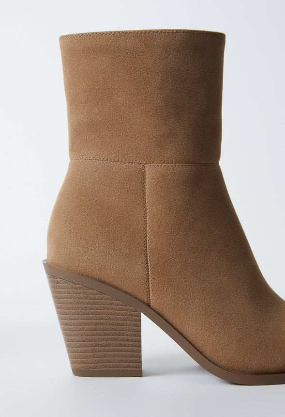 Peyton Block Heeled Bootie Sand