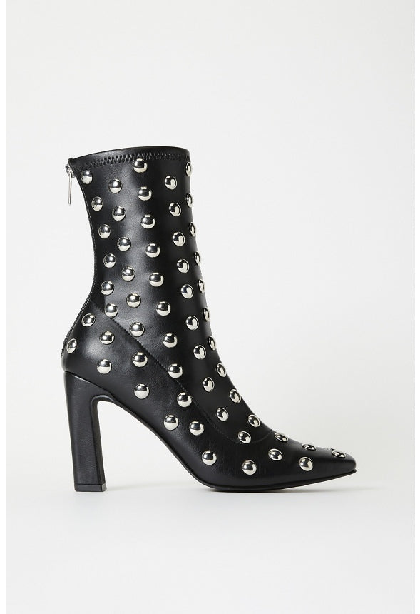 Maddie Heeled Bootie Black/ Silver