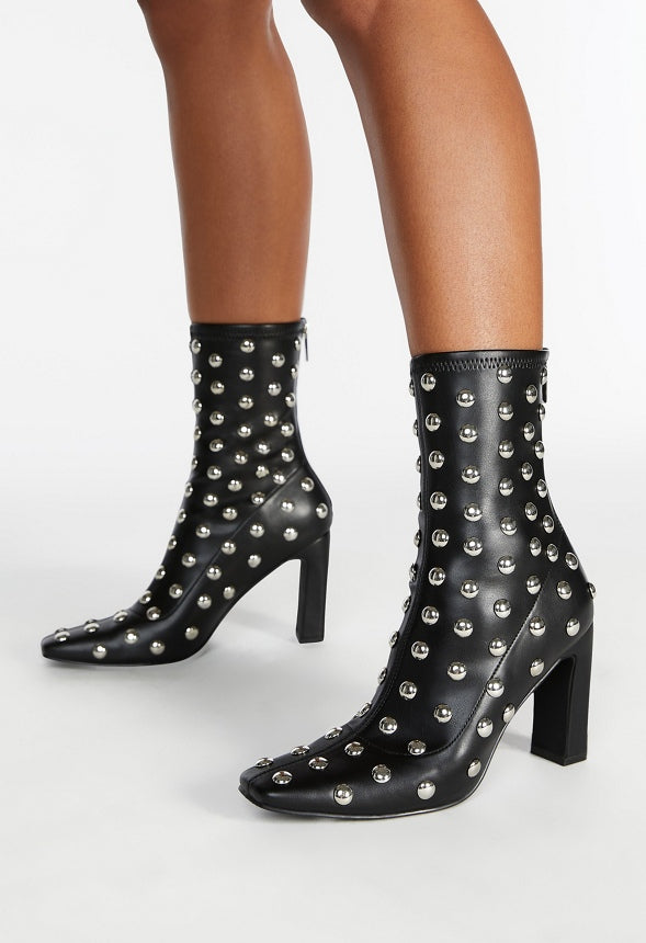 Maddie Heeled Bootie Black/ Silver