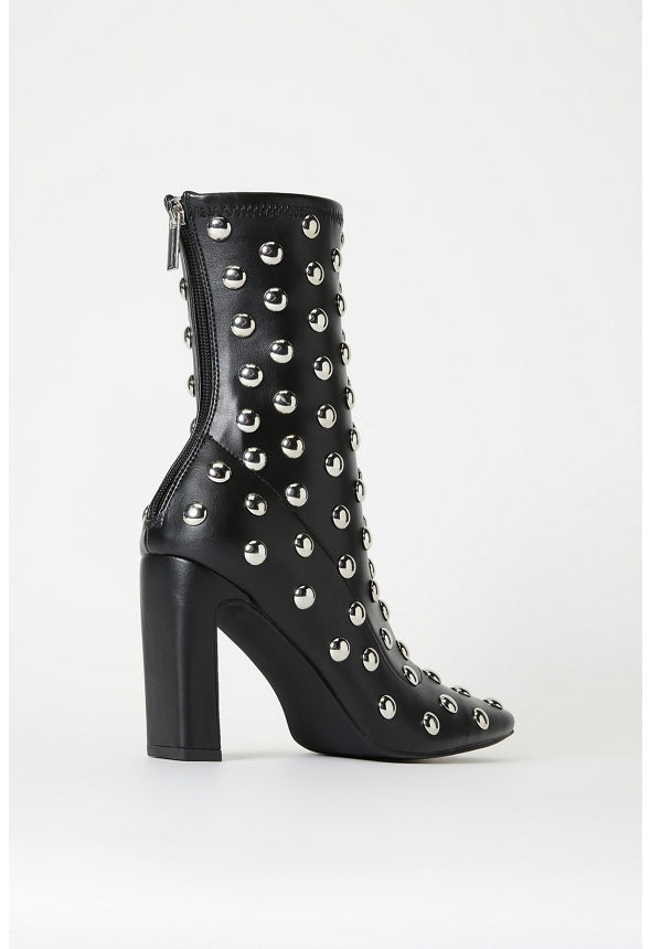 Maddie Heeled Bootie Black/ Silver
