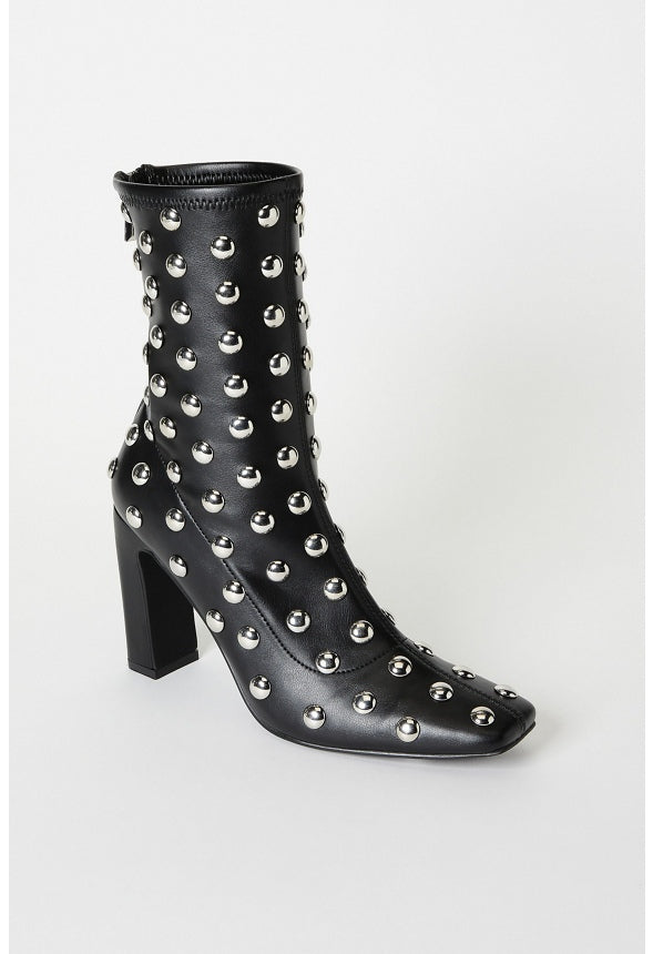 Maddie Heeled Bootie Black/ Silver