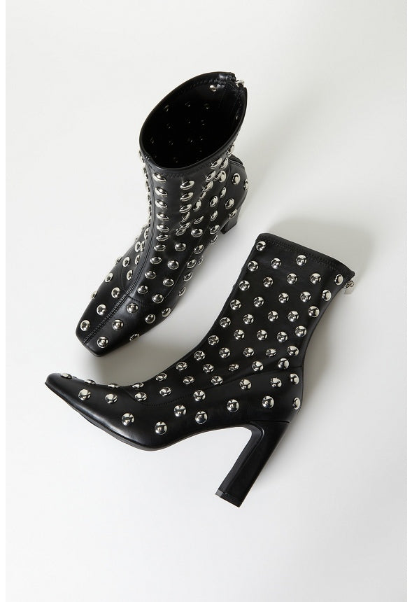 Maddie Heeled Bootie Black/ Silver
