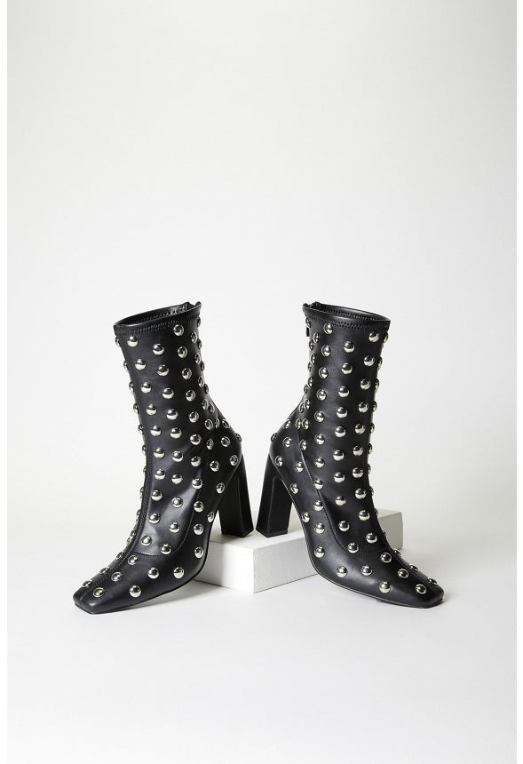 Maddie Heeled Bootie Black/ Silver