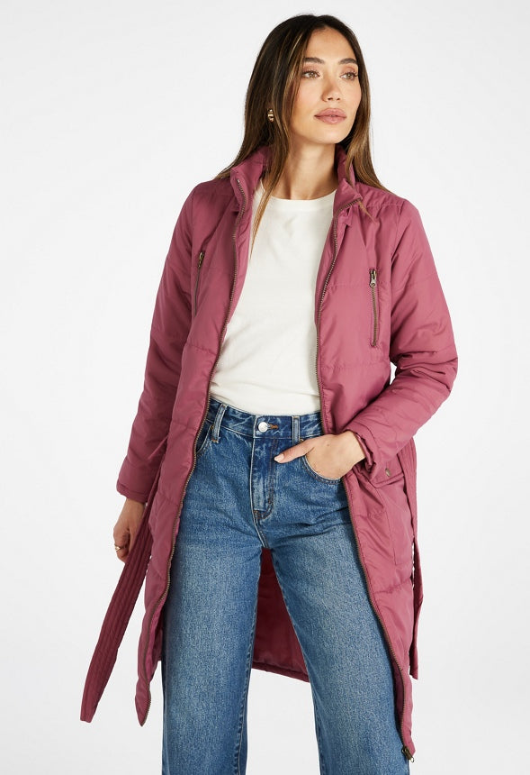 Long Puffer Coat Hawthorn Rose