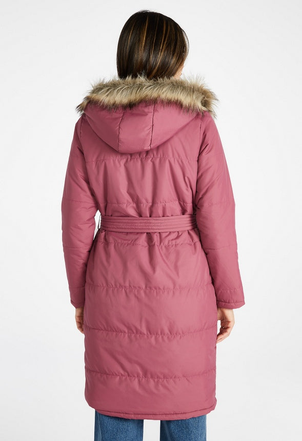 Long Puffer Coat Hawthorn Rose