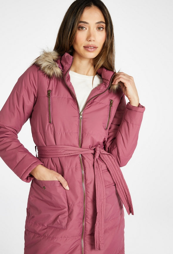 Long Puffer Coat Hawthorn Rose