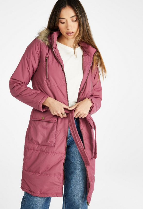 Long Puffer Coat Hawthorn Rose