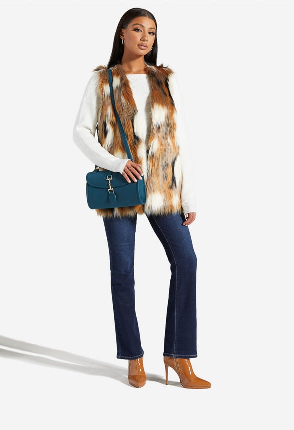 FAUX FUR VEST Natural Multi
