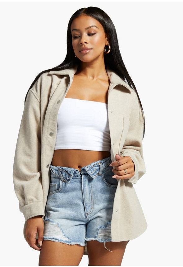 WOOL SHACKET Marshmallow