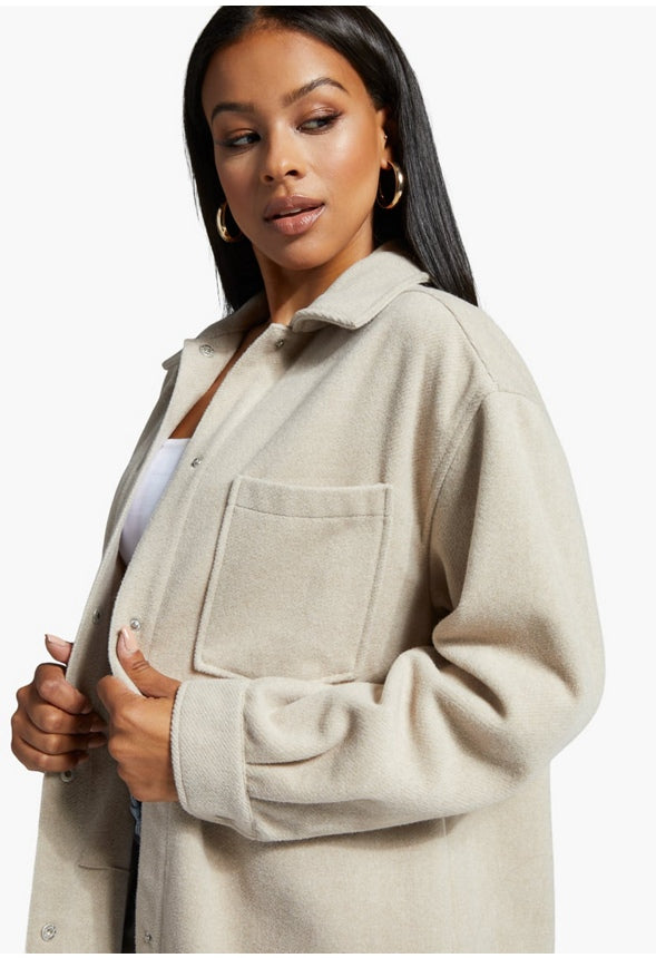 WOOL SHACKET Marshmallow
