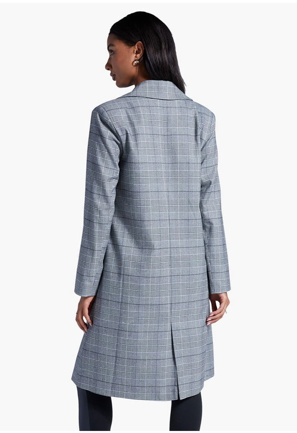 BREASTED COAT Glen Plaid