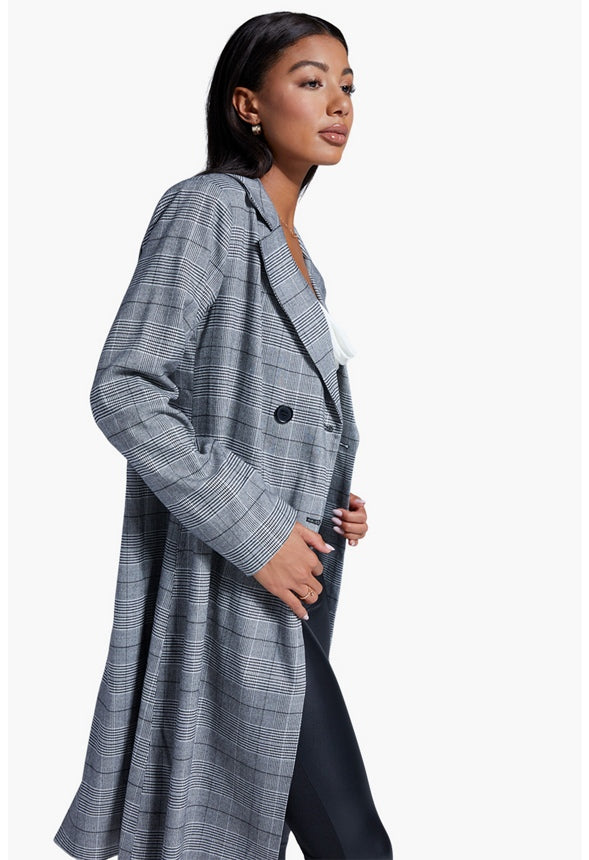 BREASTED COAT Glen Plaid