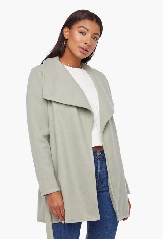 DRAPE FRONT WRAP KNIT JACKET Rosin / Seagrass