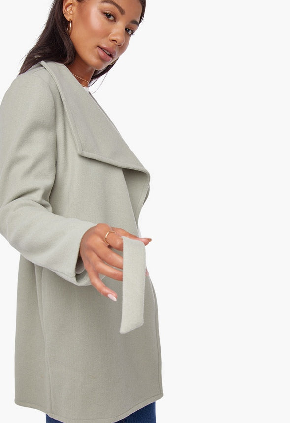 DRAPE FRONT WRAP KNIT JACKET Rosin / Seagrass