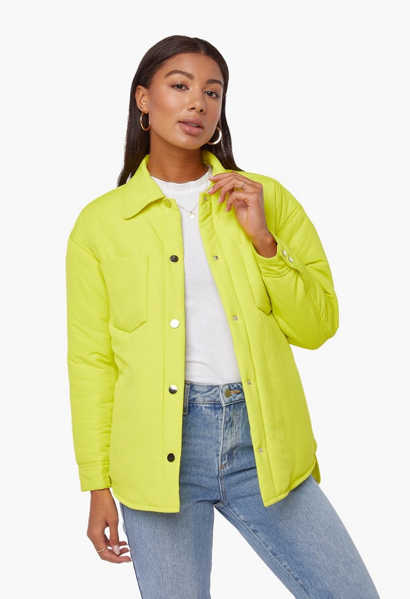 Shacket Puffer Jacket Sulphur Spring Green