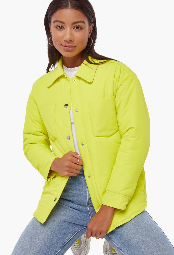 Shacket Puffer Jacket Sulphur Spring Green