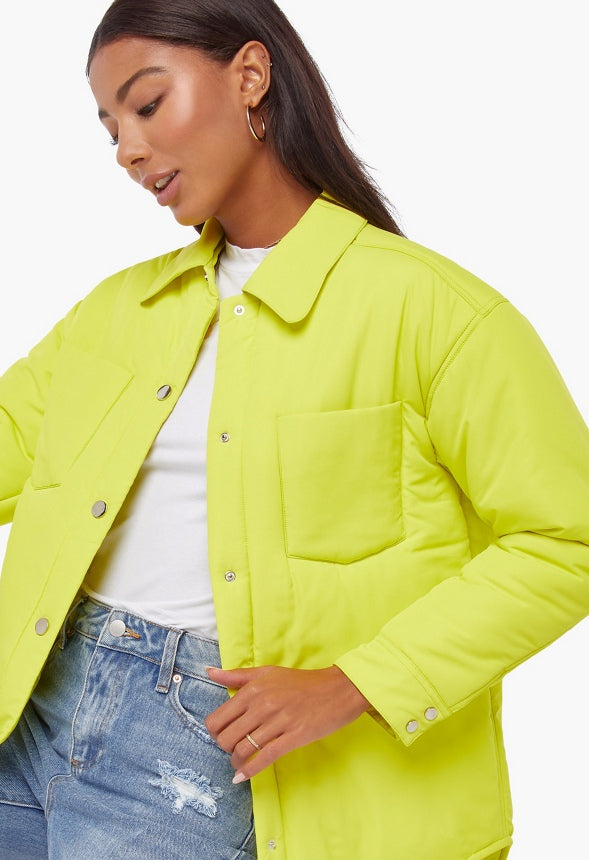 Shacket Puffer Jacket Sulphur Spring Green