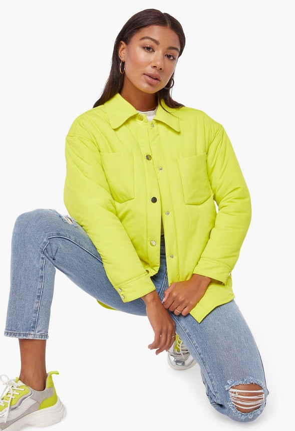 Shacket Puffer Jacket Sulphur Spring Green