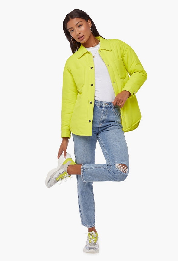 Shacket Puffer Jacket Sulphur Spring Green
