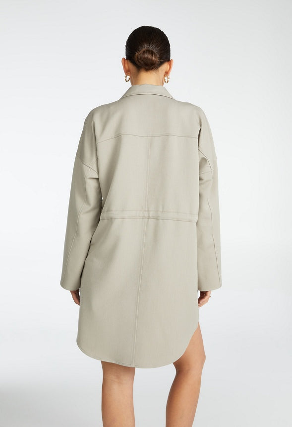 CINCH OVERSHIRT DRESS Elephant Skin
